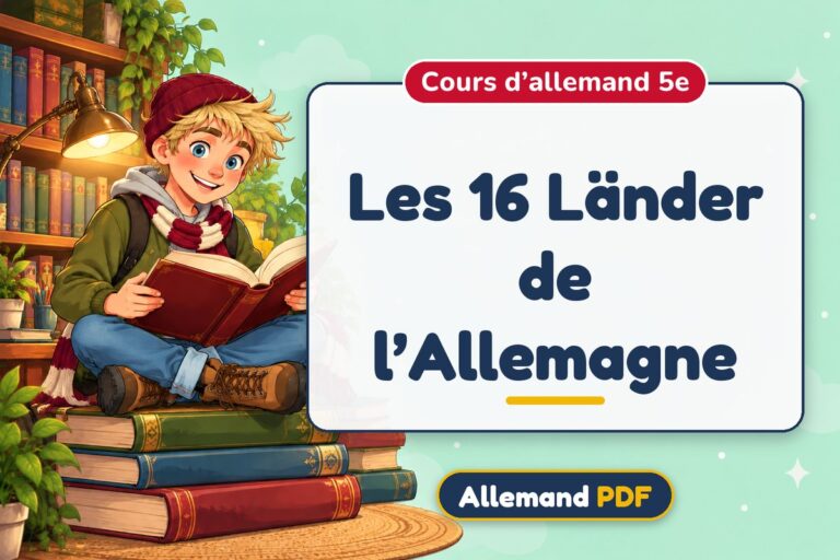 Les 16 Länder de l’Allemagne : cours d’allemand 5e, illustration Allemand PDF