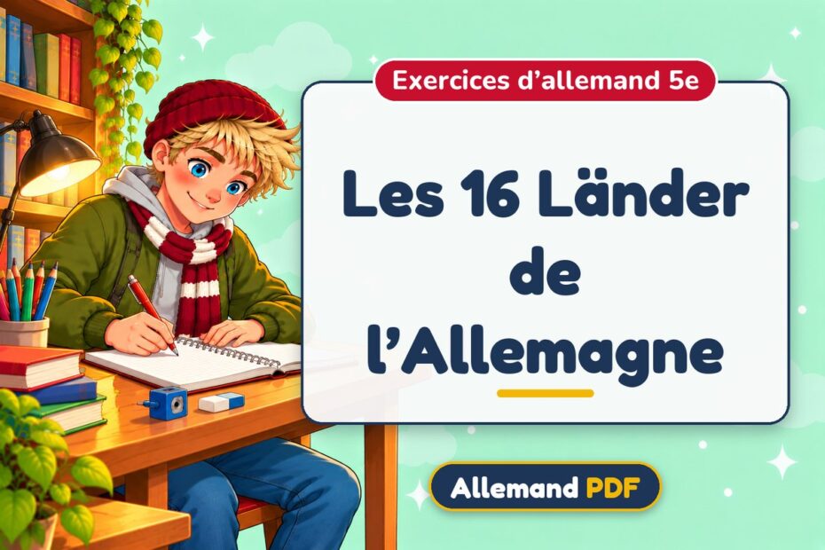 Les 16 Länder de l’Allemagne : exercices d’allemand 5e, illustration Allemand PDF