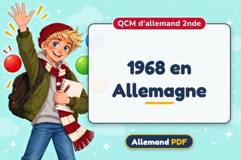 1968 en Allemagne : QCM d’allemand 2nde, illustration Allemand PDF