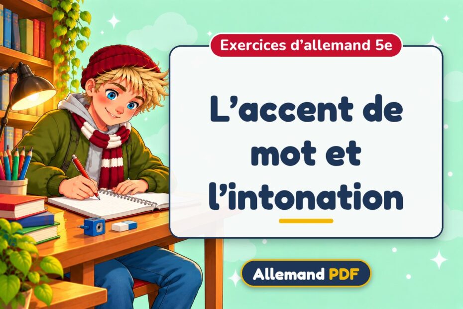 L’accent de mot et l’intonation : exercices d’allemand 5e, illustration Allemand PDF