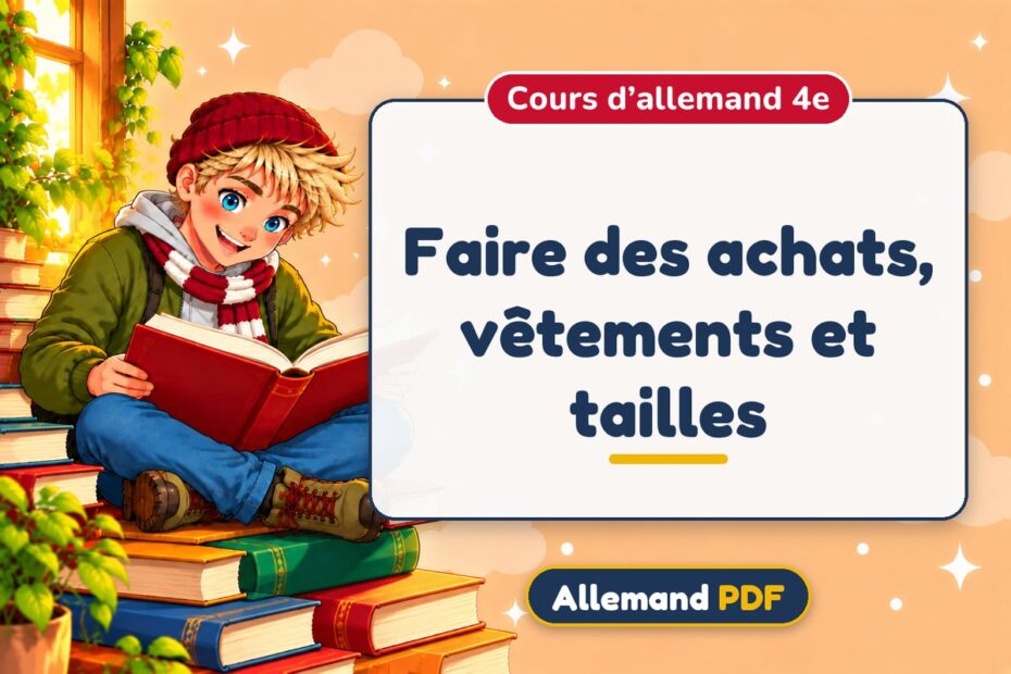Faire des achats, vêtements et tailles : cours d’allemand 4e, illustration Allemand PDF