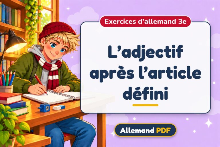 L’adjectif après l’article défini : exercices d’allemand 3e, illustration Allemand PDF