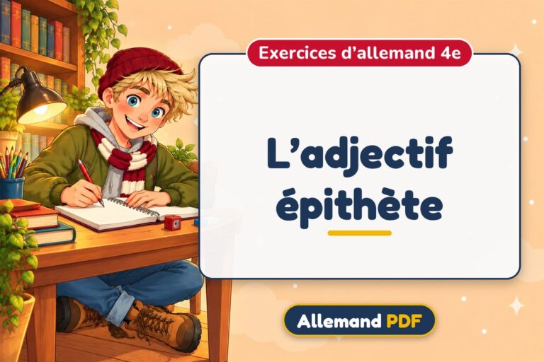 L’adjectif épithète : exercices d’allemand 4e, illustration Allemand PDF
