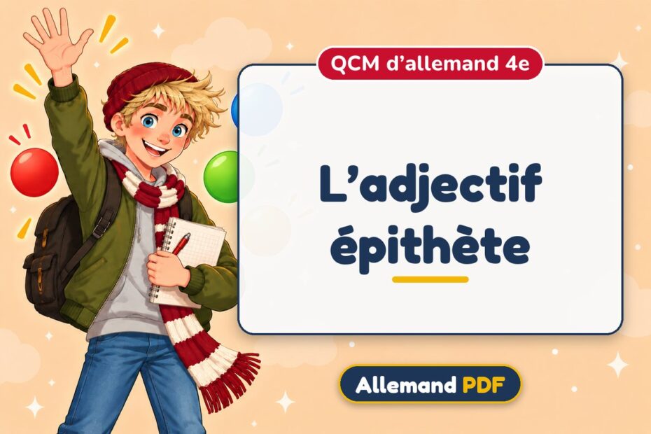 L’adjectif épithète : QCM d’allemand 4e, illustration Allemand PDF