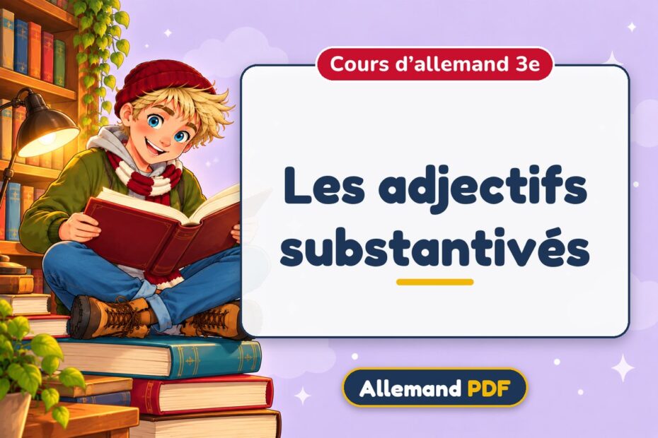 Les adjectifs substantivés : cours d’allemand 3e, illustration Allemand PDF