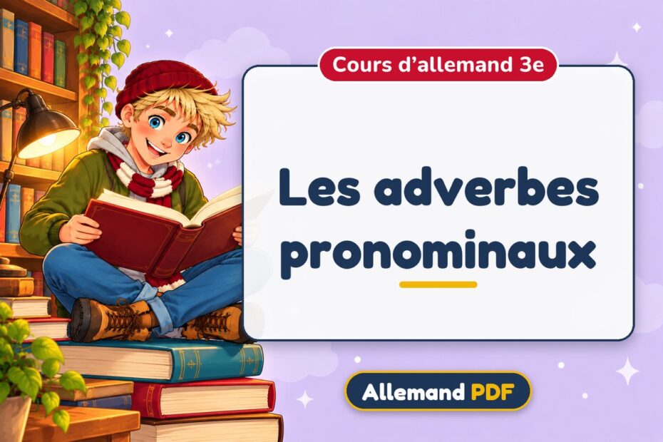 Les adverbes pronominaux : cours d’allemand 3e, illustration Allemand PDF