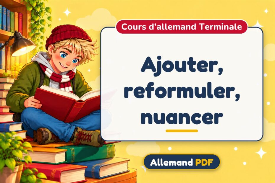 Ajouter, reformuler, nuancer : cours d’allemand terminale, illustration Allemand PDF