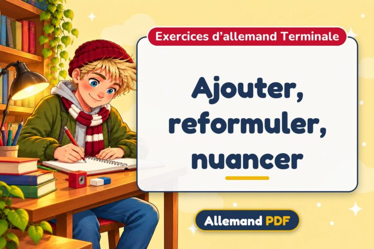 Ajouter, reformuler, nuancer : exercices d’allemand terminale, illustration Allemand PDF