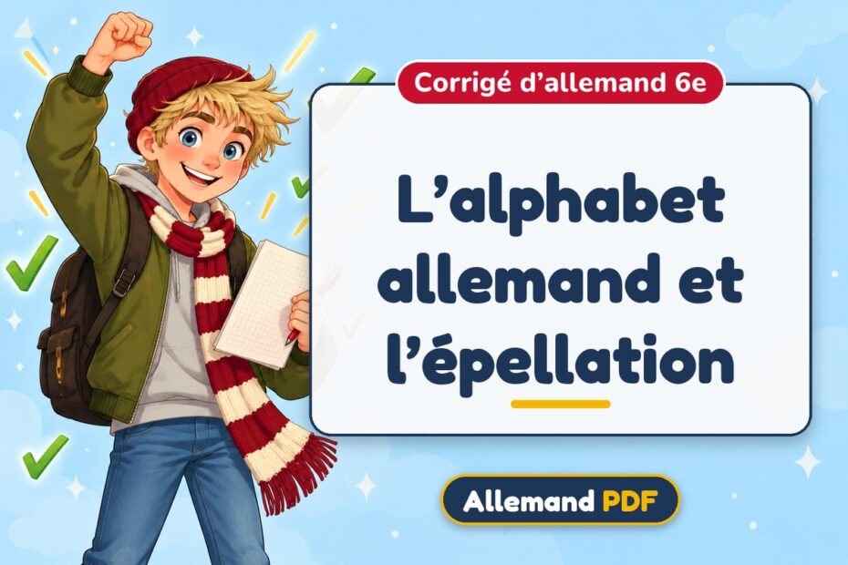 L’alphabet allemand et l’épellation : corrigé d’allemand 6e, illustration Allemand PDF