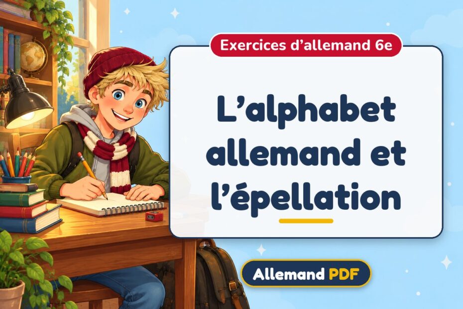 L’alphabet allemand et l’épellation : exercices d’allemand 6e, illustration Allemand PDF