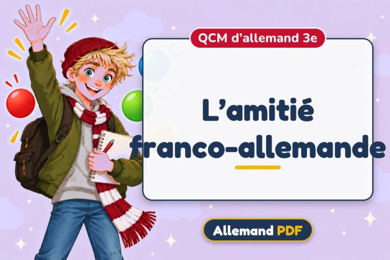 L’amitié franco-allemande : QCM d’allemand 3e, illustration Allemand PDF