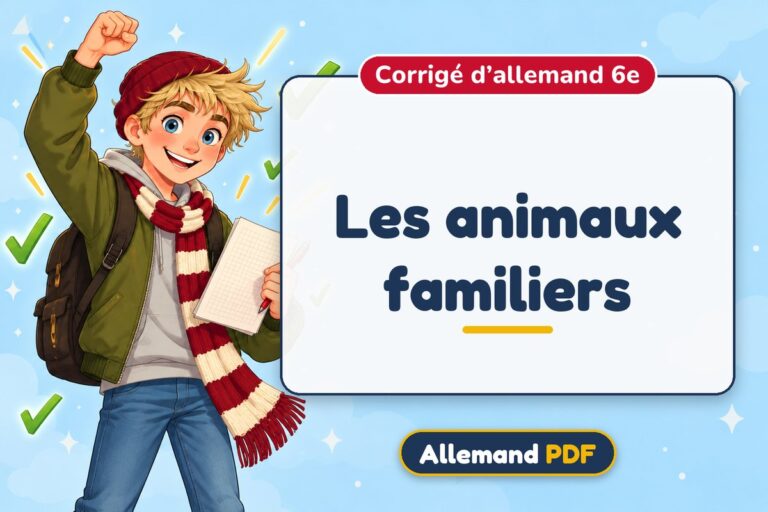 Les animaux familiers : corrigé d’allemand 6e, illustration Allemand PDF