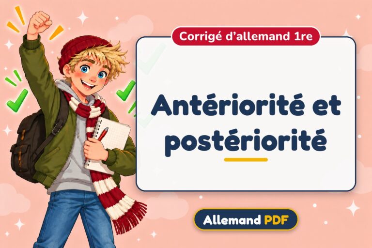 Antériorité et postériorité : corrigé d’allemand 1re, illustration Allemand PDF