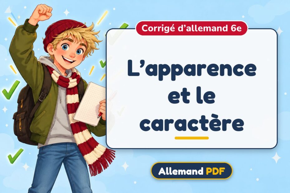 L’apparence et le caractère : corrigé d’allemand 6e, illustration Allemand PDF
