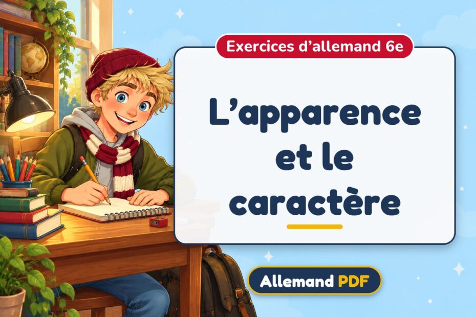 L’apparence et le caractère : exercices d’allemand 6e, illustration Allemand PDF