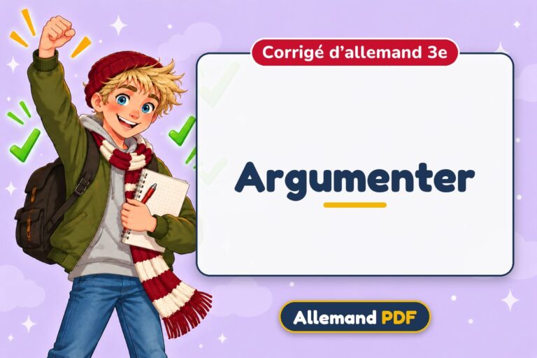 Argumenter : corrigé d’allemand 3e, illustration Allemand PDF