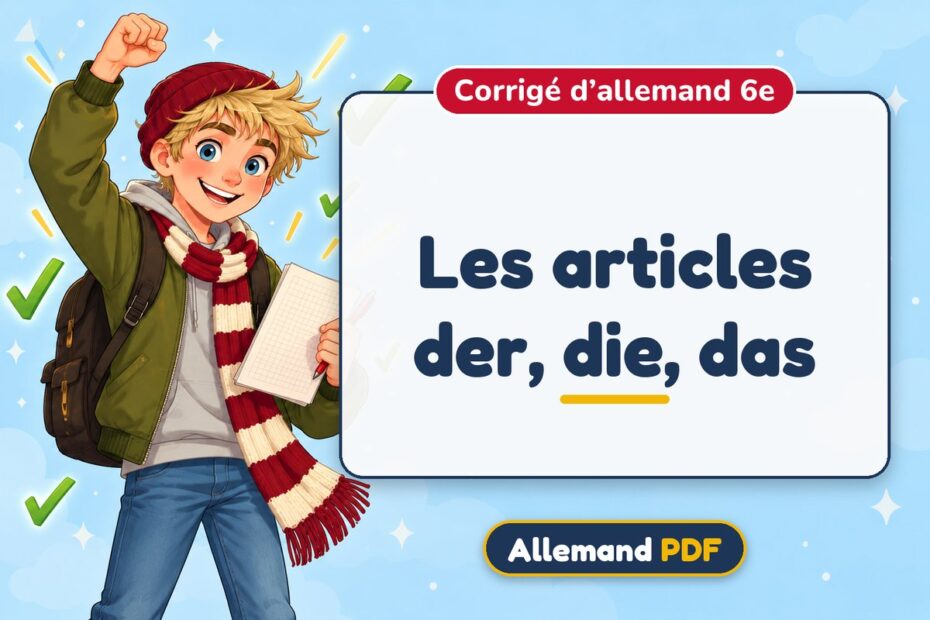 Les articles der, die, das : corrigé d’allemand 6e, illustration Allemand PDF
