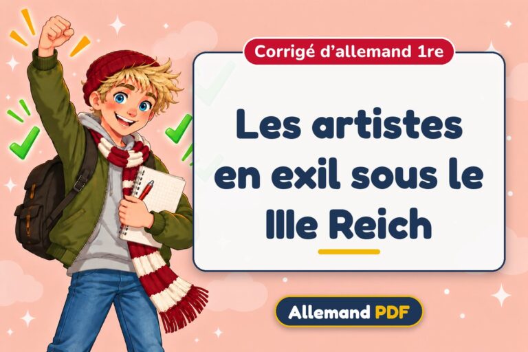 Les artistes en exil sous le IIIe Reich : corrigé d’allemand 1re, illustration Allemand PDF