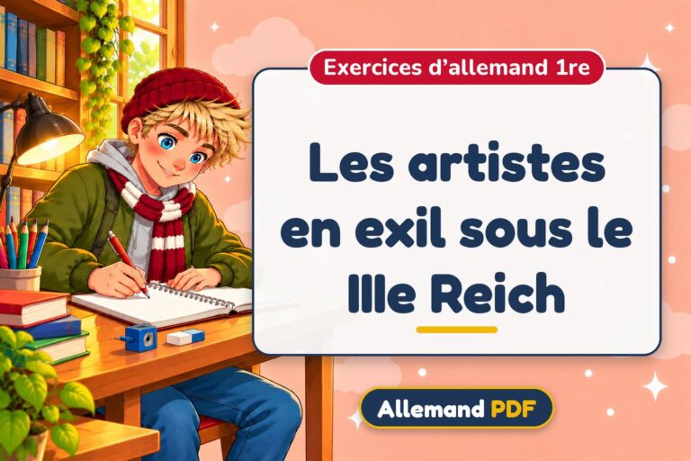 Les artistes en exil sous le IIIe Reich : exercices d’allemand 1re, illustration Allemand PDF