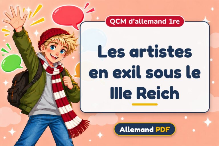 Les artistes en exil sous le IIIe Reich : QCM d’allemand 1re, illustration Allemand PDF