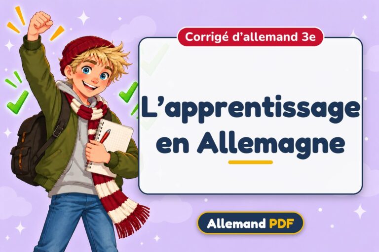 L’apprentissage en Allemagne : corrigé d’allemand 3e, illustration Allemand PDF