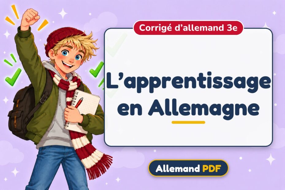 L’apprentissage en Allemagne : corrigé d’allemand 3e, illustration Allemand PDF