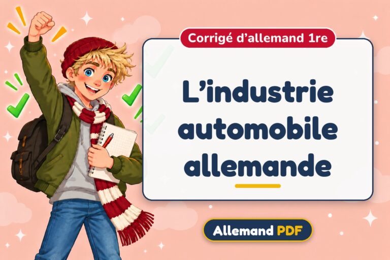 L’industrie automobile allemande : corrigé d’allemand 1re, illustration Allemand PDF