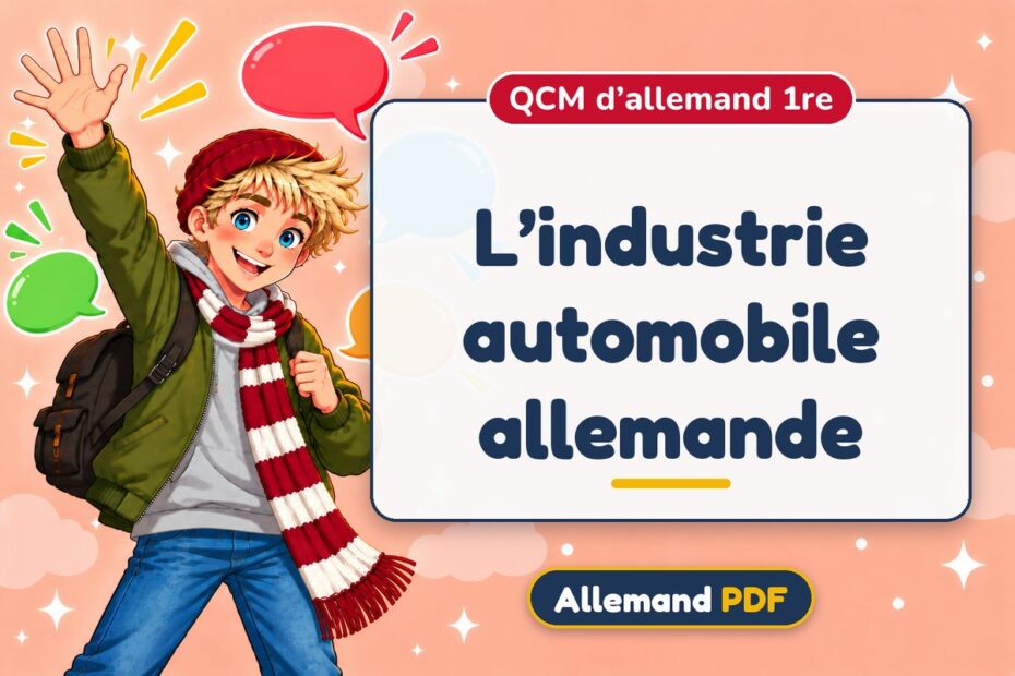 L’industrie automobile allemande : QCM d’allemand 1re, illustration Allemand PDF