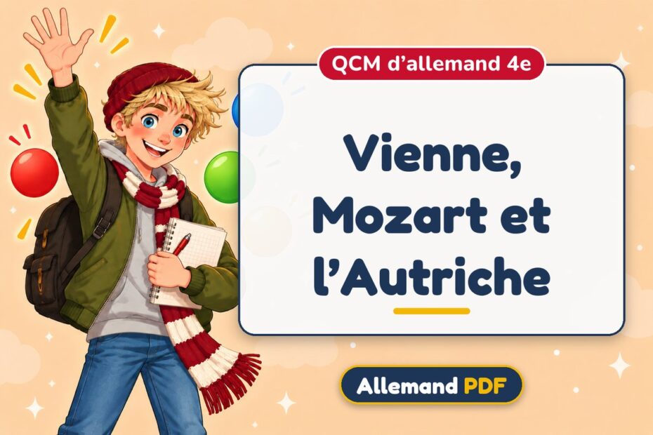 Vienne, Mozart et l’Autriche : QCM d’allemand 4e, illustration Allemand PDF