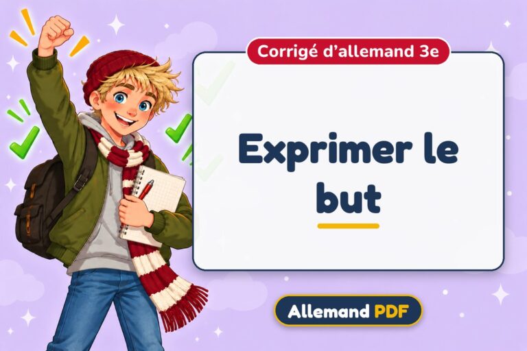 Exprimer le but : corrigé d’allemand 3e, illustration Allemand PDF