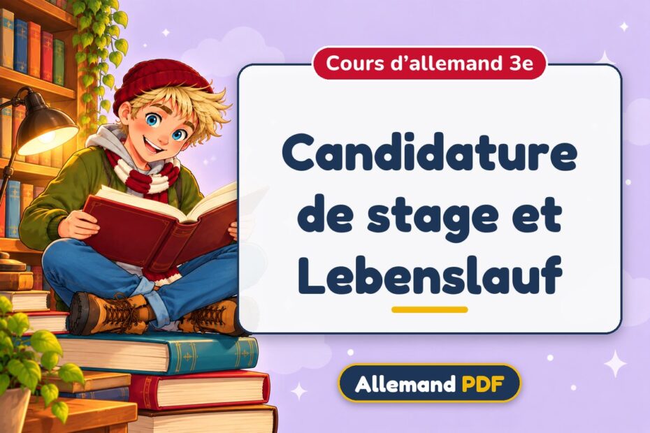 Candidature de stage et Lebenslauf : cours d’allemand 3e, illustration Allemand PDF