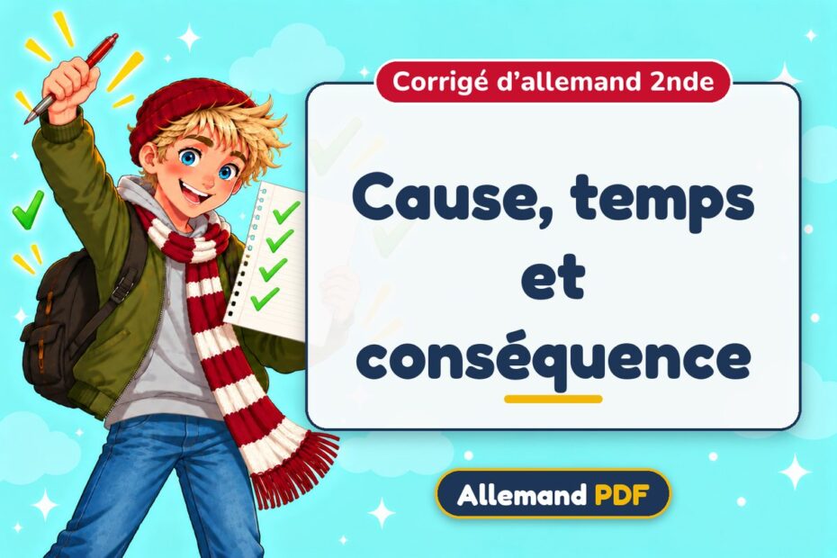 Cause, temps et conséquence : corrigé d’allemand 2nde, illustration Allemand PDF