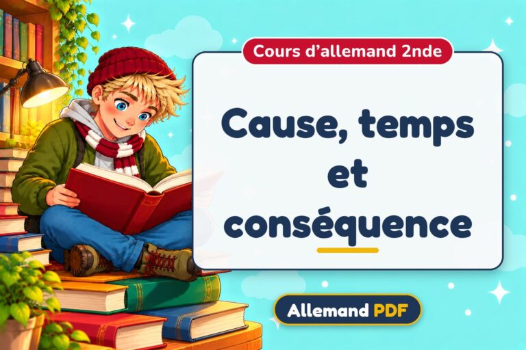 Cause, temps et conséquence : cours d’allemand 2nde, illustration Allemand PDF