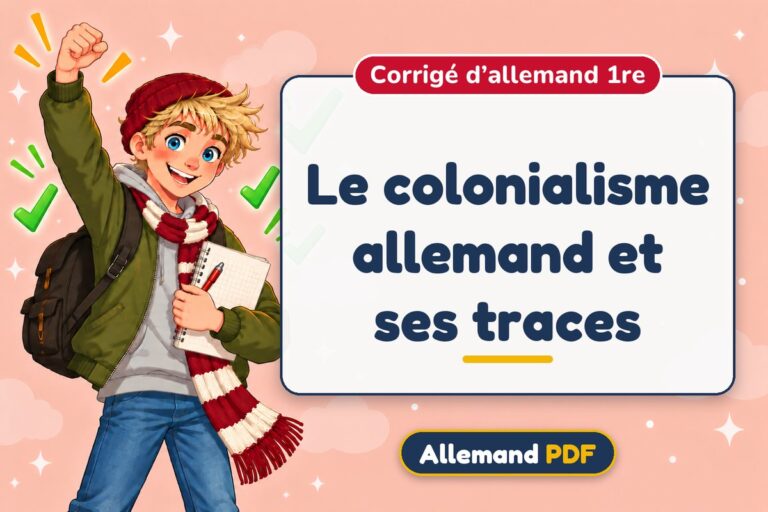 Le colonialisme allemand et ses traces : corrigé d’allemand 1re, illustration Allemand PDF