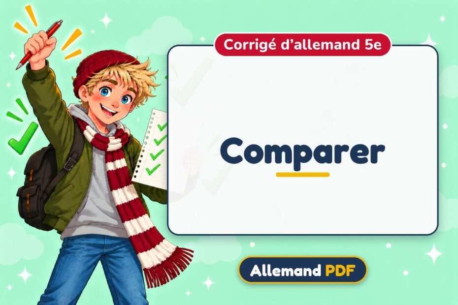 Comparer : corrigé d’allemand 5e, illustration Allemand PDF
