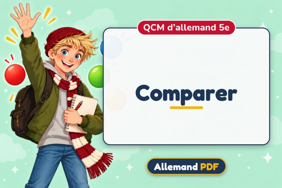 Comparer : QCM d’allemand 5e, illustration Allemand PDF