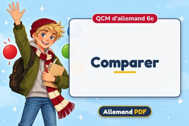 Comparer : QCM d’allemand 6e, illustration Allemand PDF
