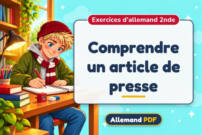 Comprendre un article de presse : exercices d’allemand 2nde, illustration Allemand PDF