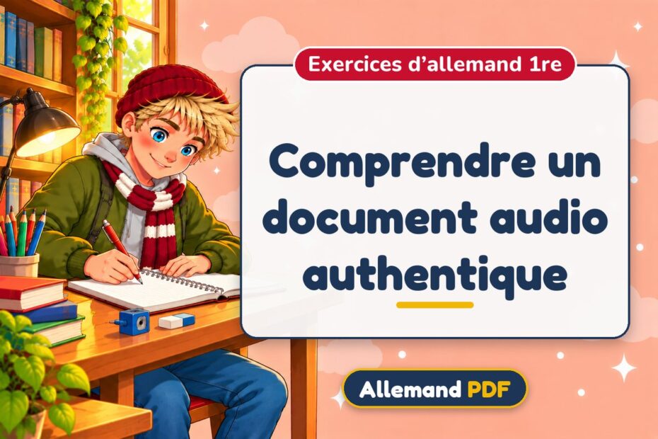 Comprendre un document audio authentique : exercices d’allemand 1re, illustration Allemand PDF