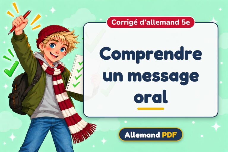 Comprendre un message oral : corrigé d’allemand 5e, illustration Allemand PDF