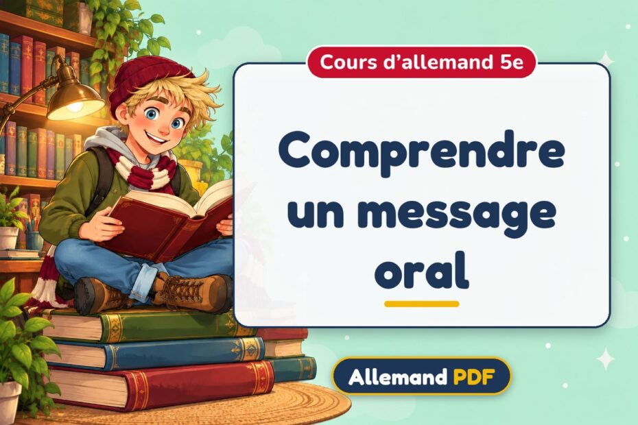 Comprendre un message oral : cours d’allemand 5e, illustration Allemand PDF