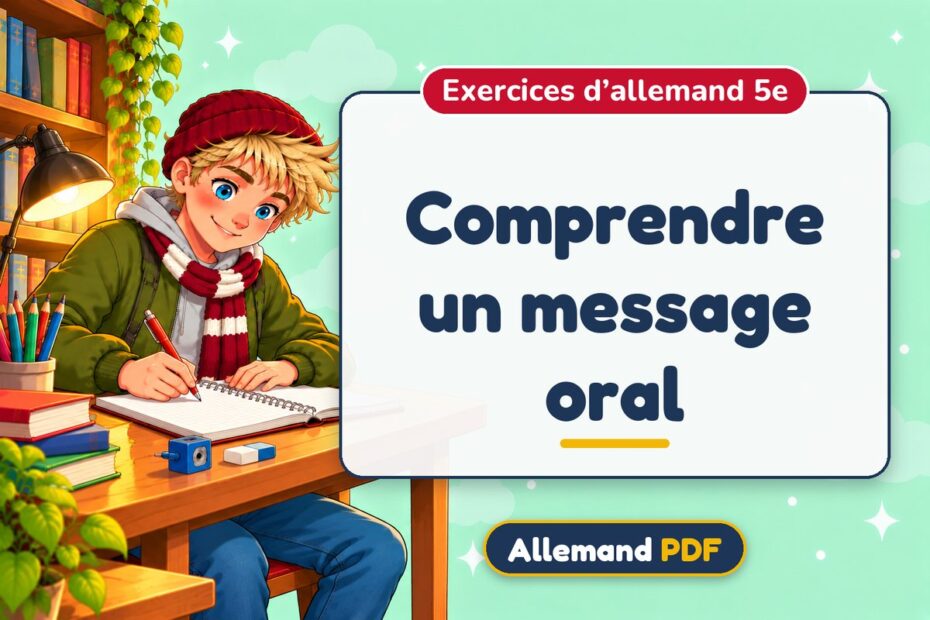 Comprendre un message oral : exercices d’allemand 5e, illustration Allemand PDF