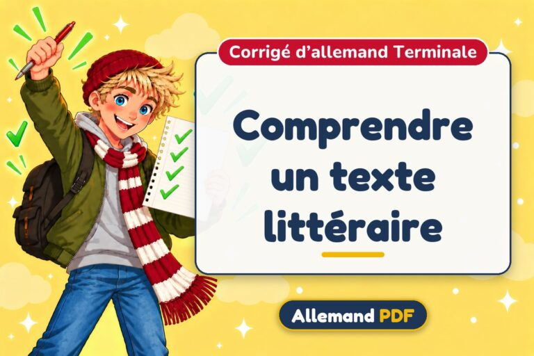 Comprendre un texte littéraire : corrigé d’allemand terminale, illustration Allemand PDF