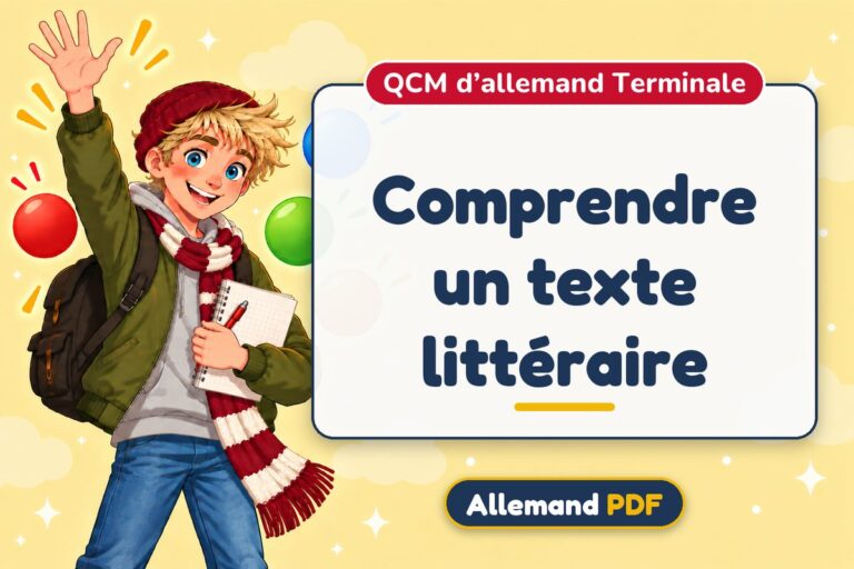 Comprendre un texte littéraire : QCM d’allemand terminale, illustration Allemand PDF