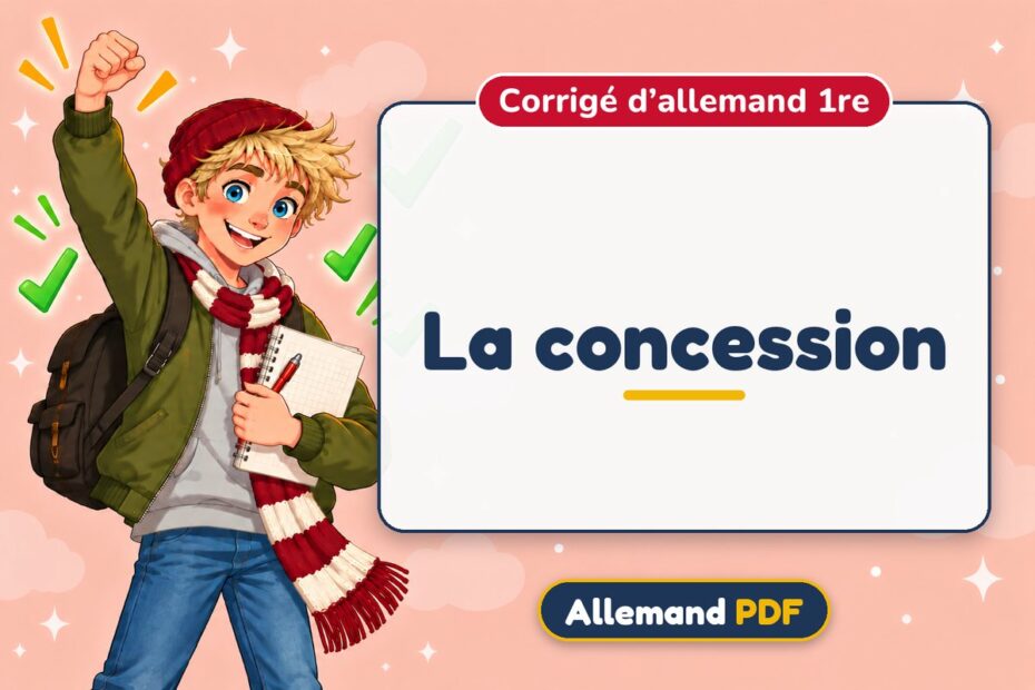 La concession : corrigé d’allemand 1re, illustration Allemand PDF