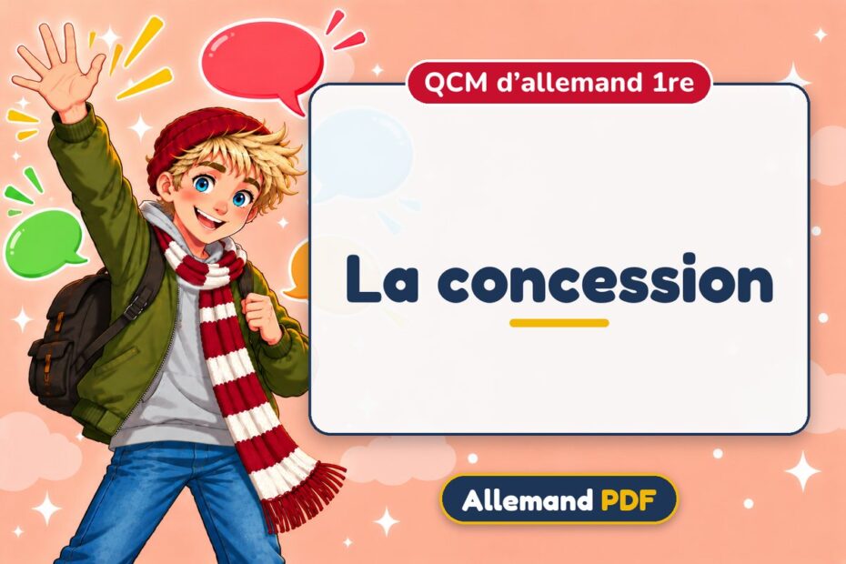 La concession : QCM d’allemand 1re, illustration Allemand PDF