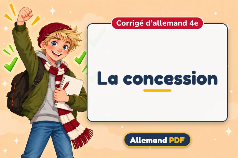 La concession : corrigé d’allemand 4e, illustration Allemand PDF