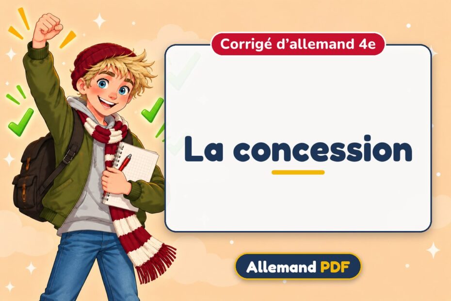 La concession : corrigé d’allemand 4e, illustration Allemand PDF