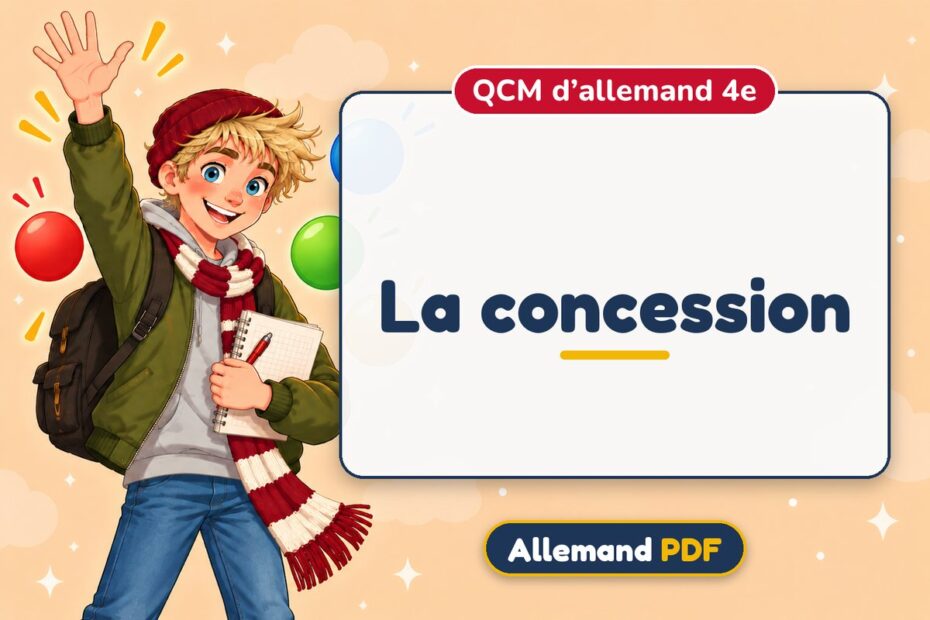 La concession : QCM d’allemand 4e, illustration Allemand PDF
