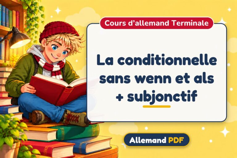 La conditionnelle sans wenn et als + subjonctif : cours d’allemand terminale, illustration Allemand PDF